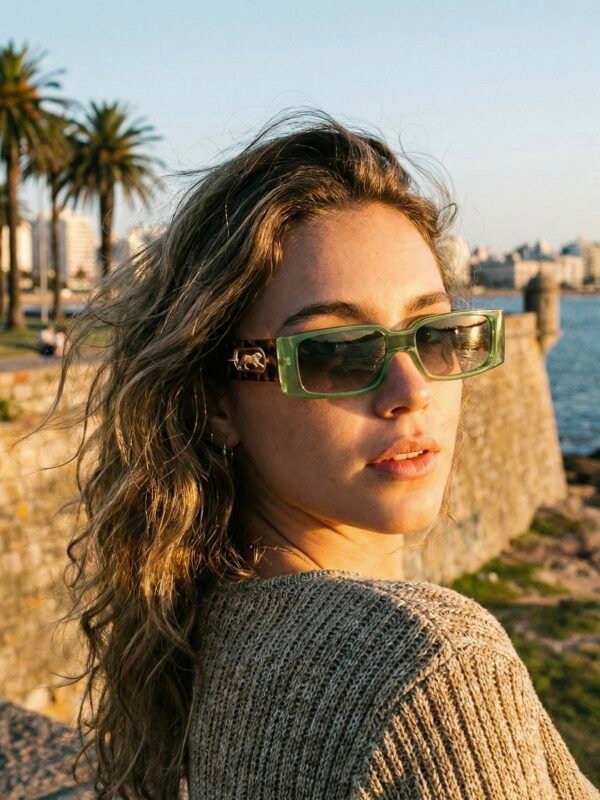 IMG_7522 Lentes de Sol "Jungle Fever" – Rectangulares Verde y Carey